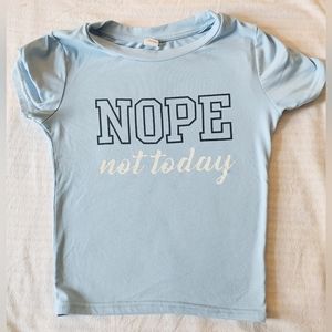 Light Blue Graphic Crop Top